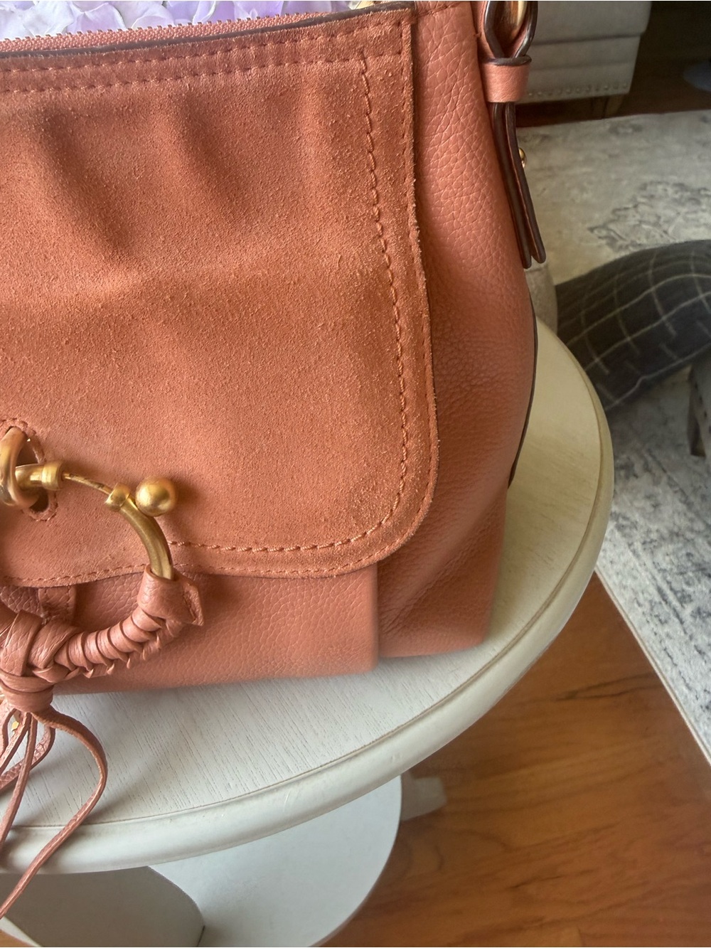See By Chloé Joan Leather Shoulder Bag with Braided Ring - Picture 4 of 8